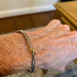 David Yurman Cable Open Cuff Bracelet | Sterling Silver | Medium Fit